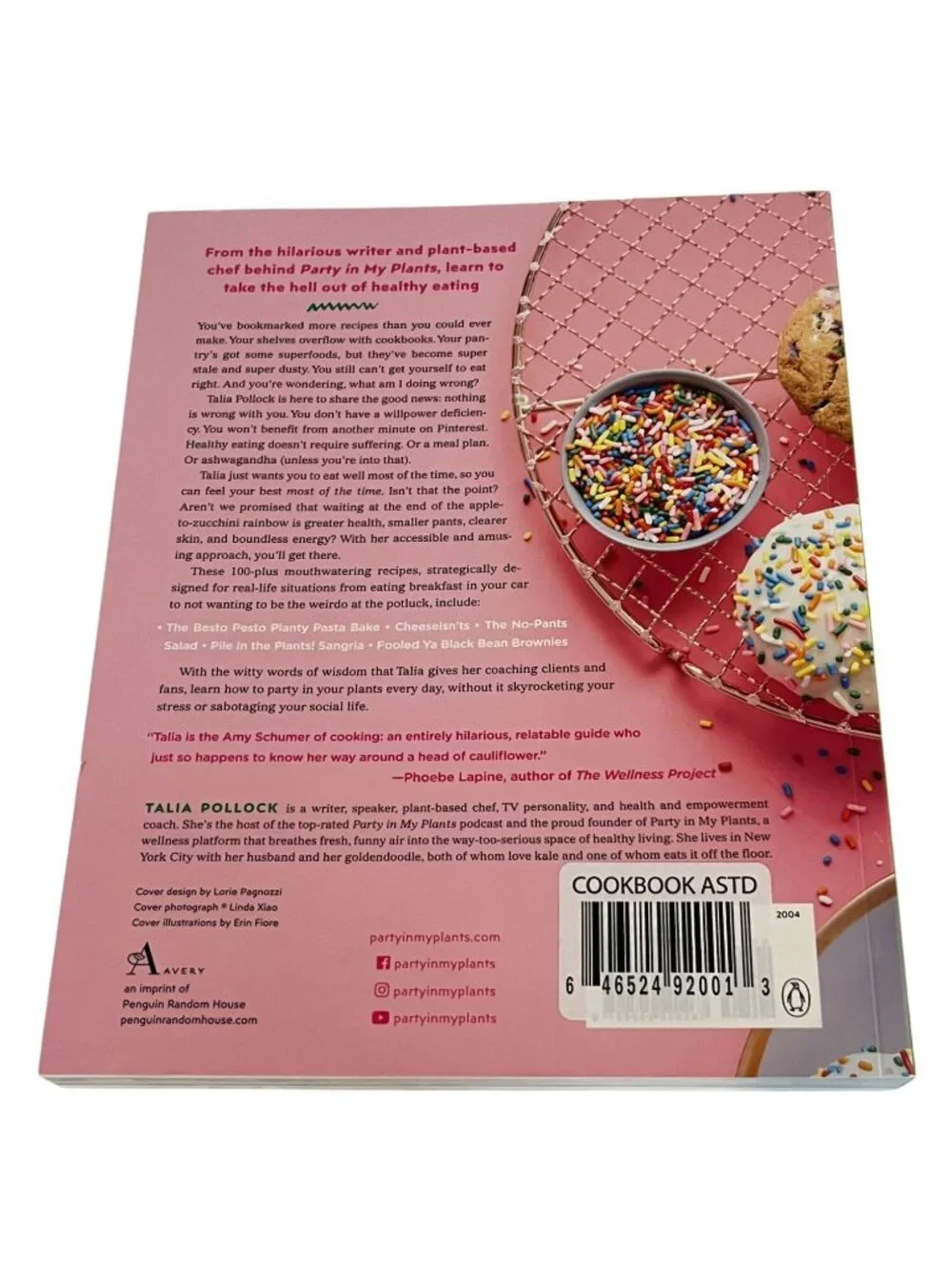 Party In Your Plants Talia Pollock Plant Based Cookbook Healthy Recipes PB Book